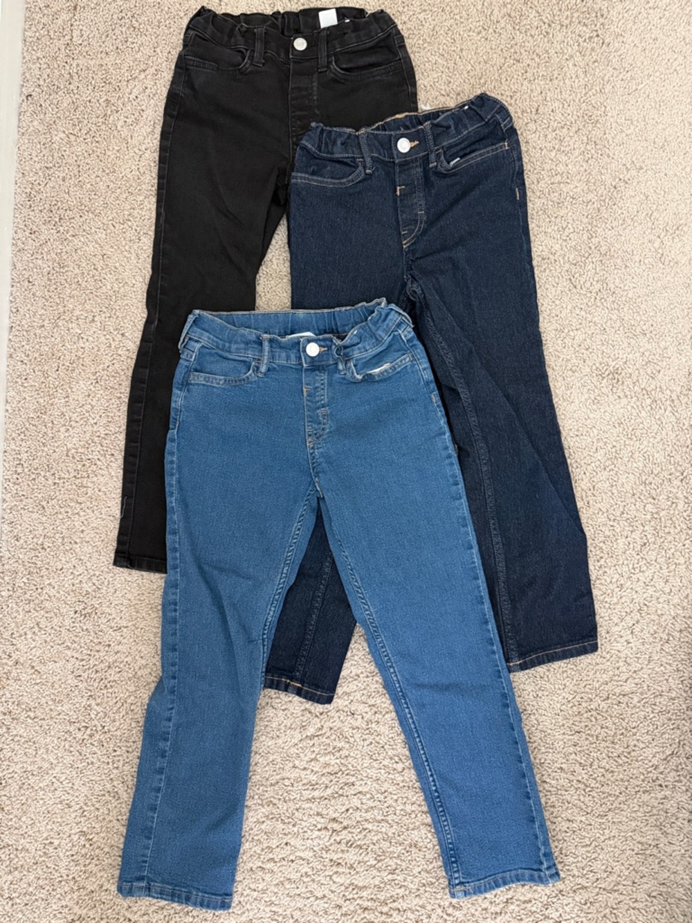 H&M - Bundle' Skinny Jeans - Light Blue, Dark Blue, Black